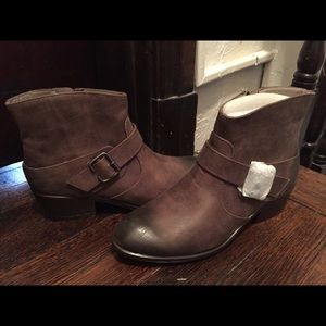 Brown comfy booties